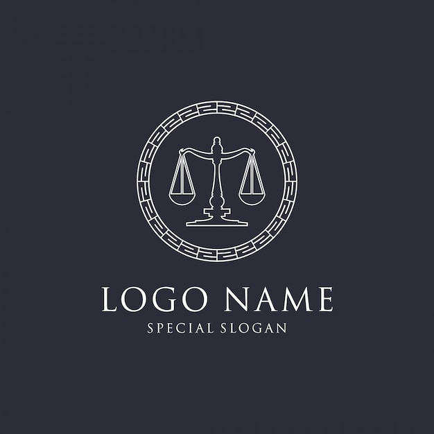 Gesetz Logo Design Premium Vektor