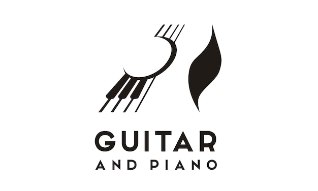 Gitarre Piano Logo Design Inspiration Premium Vektor