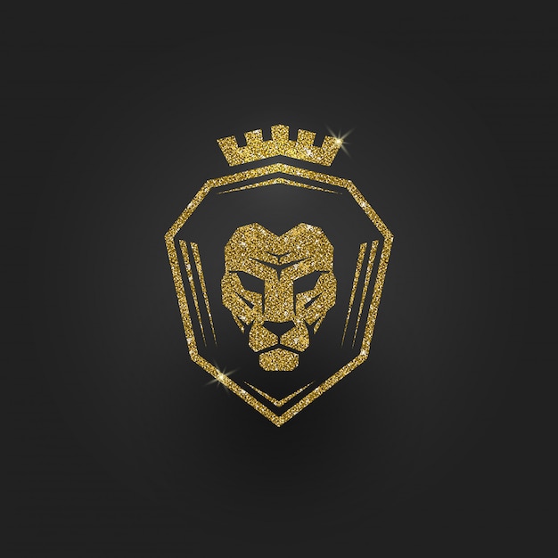 Glitzer Gold Lowe Logo Illustration Premium Vektor