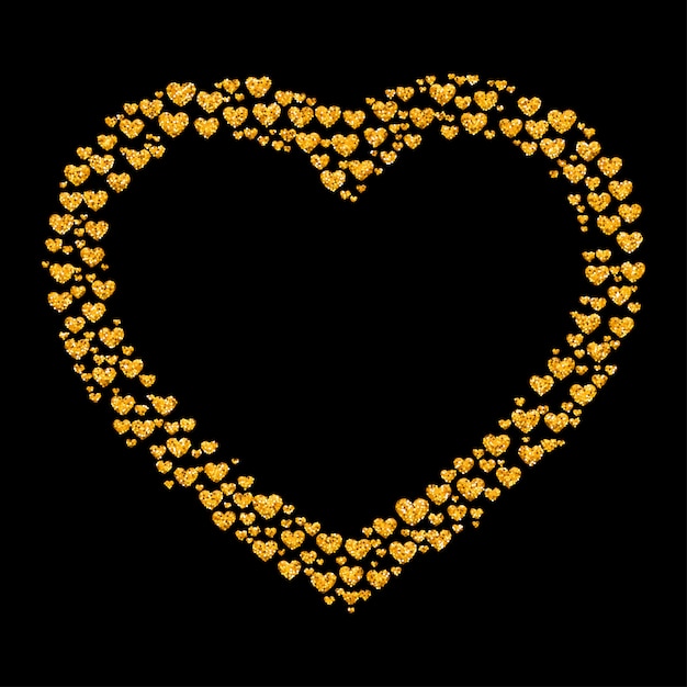Glitzerndes goldenes herz Premium Vektoren