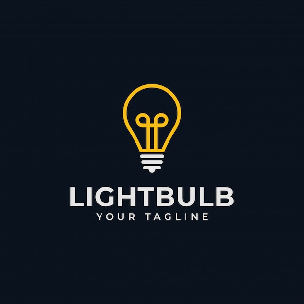 Gluhbirne Lampe Idee Kreativ Innovation Energie Logo Design Premium Vektor