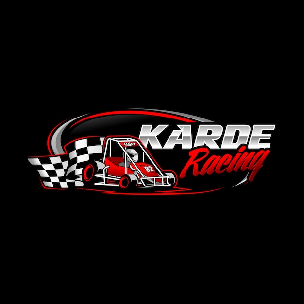 Gokart racing logo | Premium-Vektor