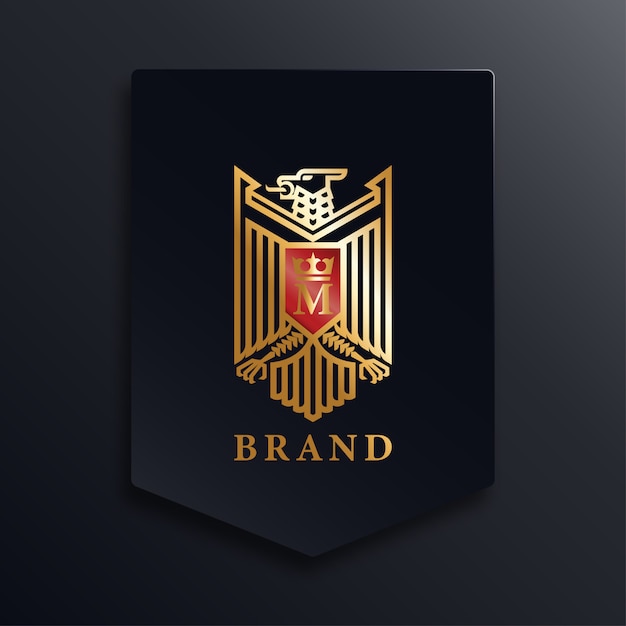 Golden eagle logo | Premium-Vektor