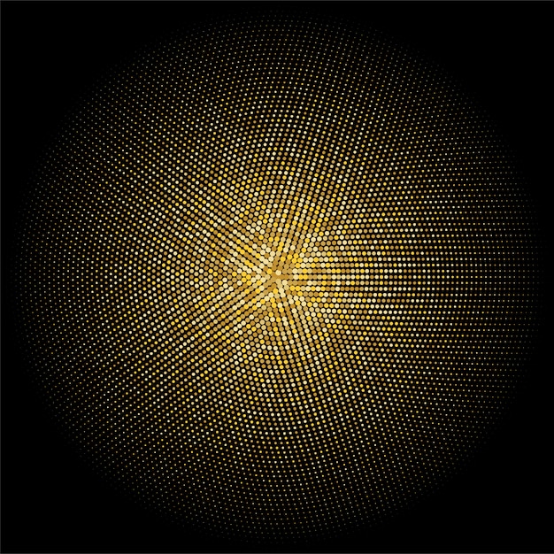 Golden glitter halbton gepunkteten hintergrund. Premium Vektoren