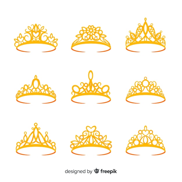 Goldene prinzessin tiara kollektion Kostenlosen Vektoren