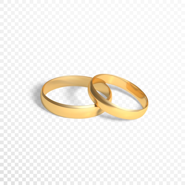 Goldene Ringe Symbol Der Ehe Zwei Goldene Ringe Illustration Auf Transparentem Hintergrund Premium Vektor