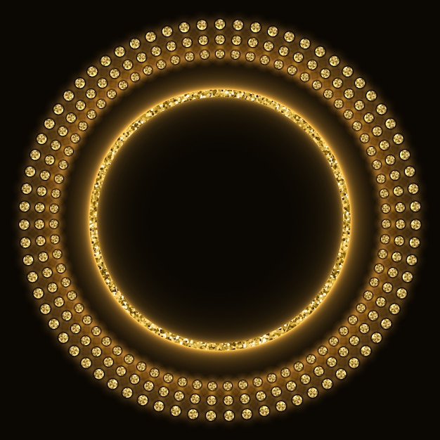 Goldener funkelnder runder hintergrund Premium Vektoren