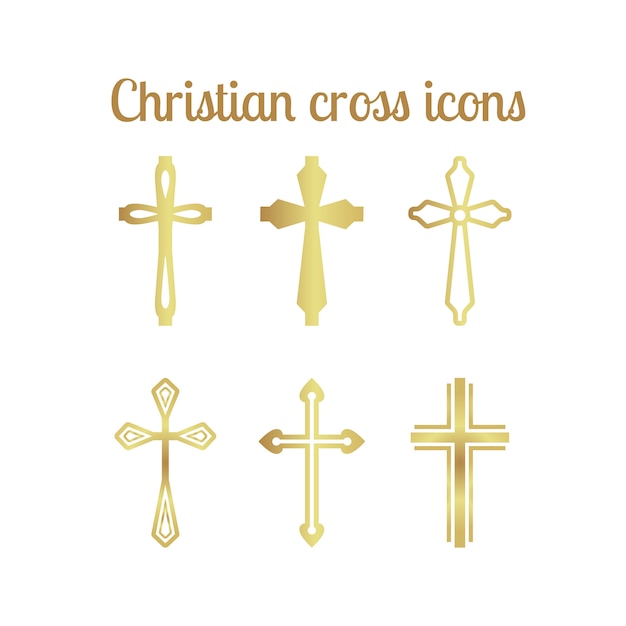 Goldenes Christliches Kreuz | Premium-Vektor