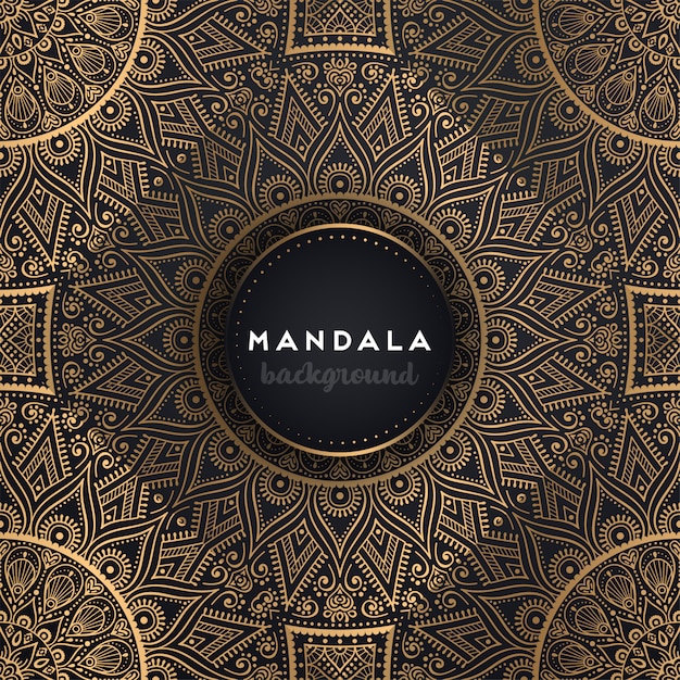 Goldhintergrund mit mandala Kostenlosen Vektoren