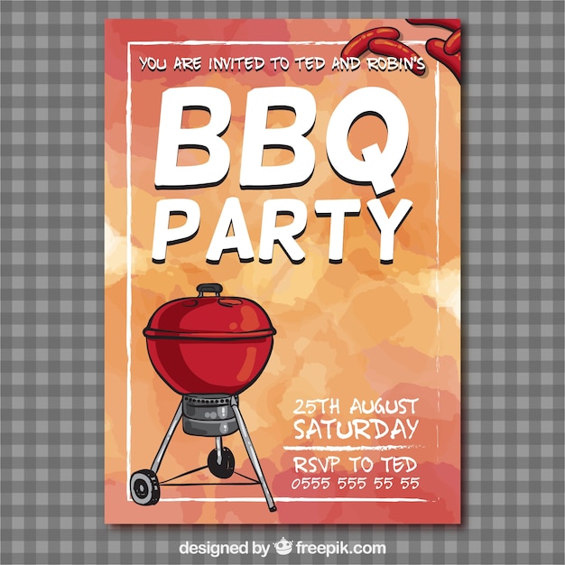 Grill Party Flyer Kostenlose Vektor