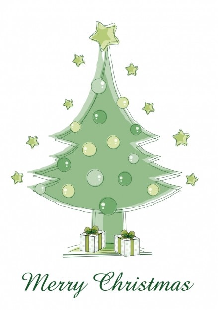 Grun Frohe Weihnachten Baum Kostenlose Vektor