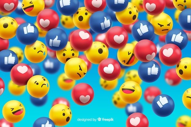 Smileys Mit Facebook Mogen Hintergrund Kostenlose Vektor