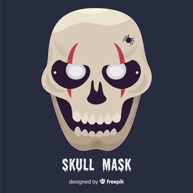 Gruselige Halloween Maske Mit Flachem Design Kostenlose Vektor
