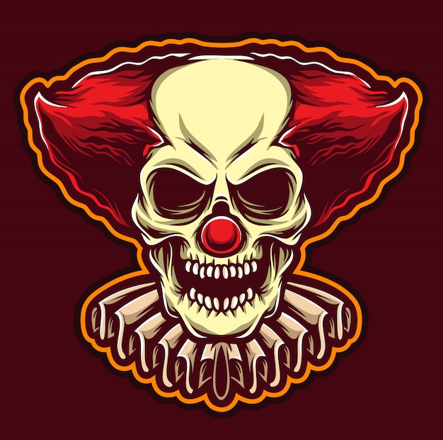 Gruseliges Clown Logo Premium Vektor