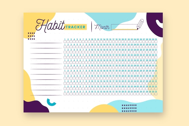 Habit tracker print journal vorlage | Kostenlose Vektor