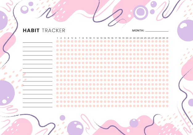 Habit tracker vorlage | Kostenlose Vektor