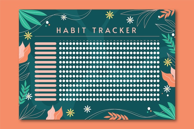 Habit tracker vorlage | Kostenlose Vektor