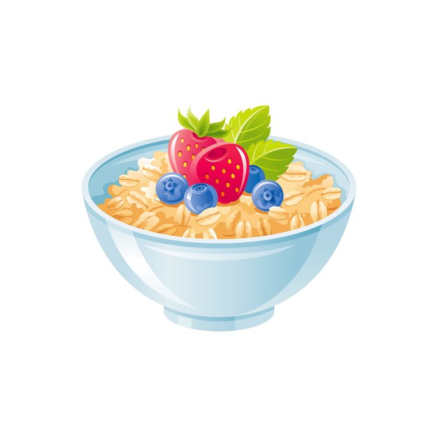 Haferschale. süßes haferflocken mit beeren, früchten. gesunde ...