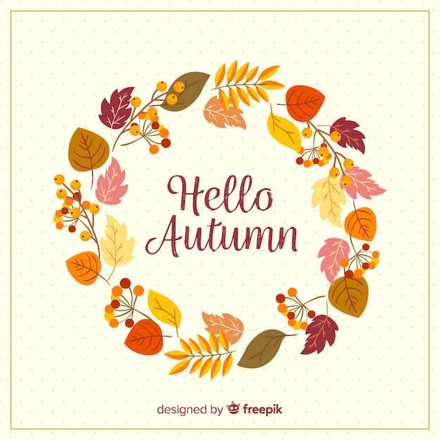 Hallo herbst schriftzug hintergrund Kostenlosen Vektoren