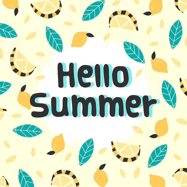 Hallo sommer in flachem design Kostenlose Vektor