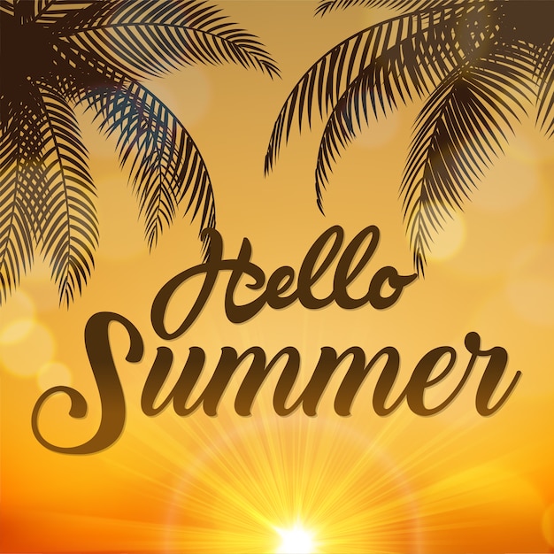 Hallo sommer zeichen PremiumVektor