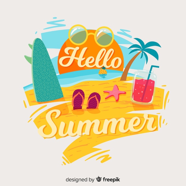 Hallo sommer Kostenlose Vektor