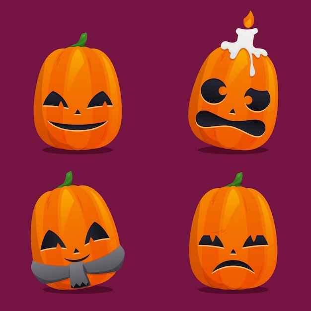 Halloween Kurbis Pack Kostenlose Vektor