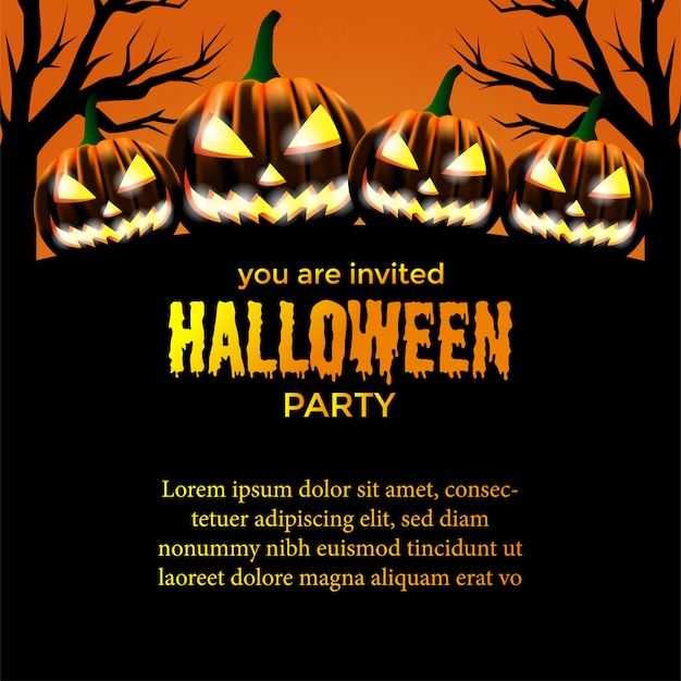 Halloween party einladung vorlage | Premium-Vektor