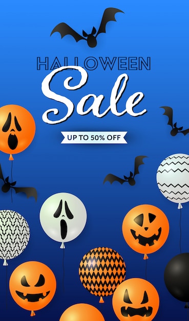  Halloween  sale schriftzug ghost ballons und flederm use 