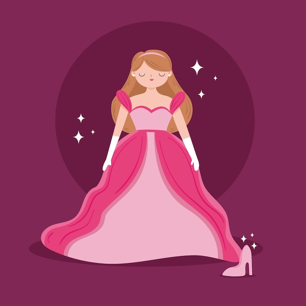 Hand gezeichnete illustration der prinzessin | Kostenlose Vektor