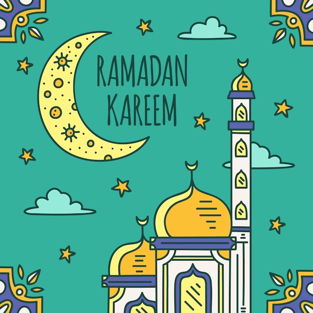 37+ Ramadan bilder zum ausdrucken , Hand ramadankonzept Kostenlose Vektor