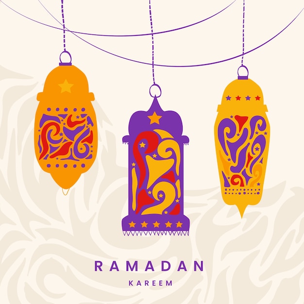 Hand ramadankonzept Kostenlose Vektor
