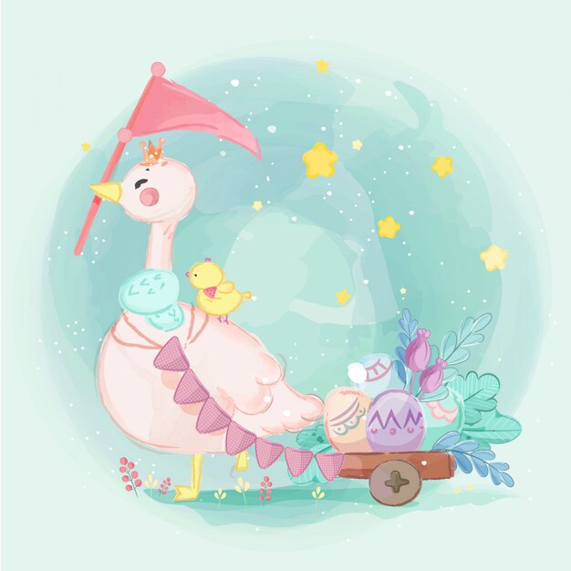 Handgezeichnete parade die niedlichen tiere. vektor-illustration Premium Vektoren