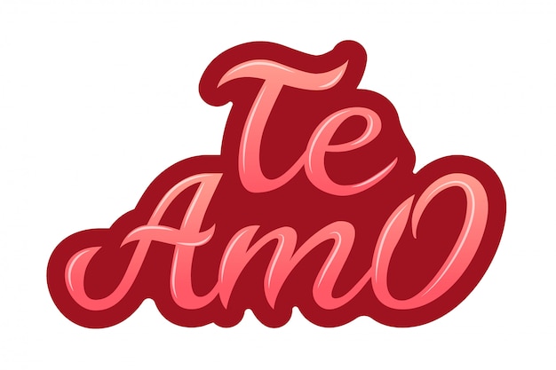 Handgezeichnete Typografie Schriftzug Auf Spanisch Te Amo Premium Vektor