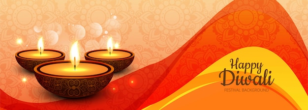 Happy diwali social media werbebanner Kostenlosen Vektoren