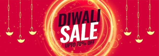 Happy diwali verkauf und rabatt banner vorlage Kostenlosen Vektoren
