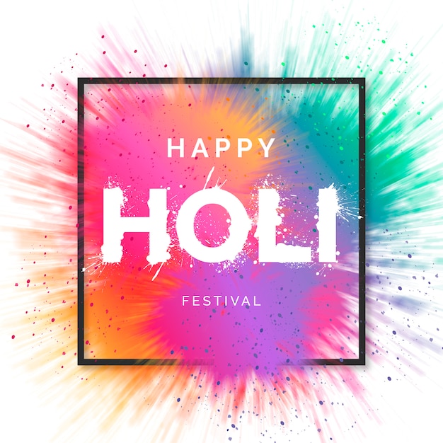 Happy Holi Festival Hintergrund Kostenlose Vektor