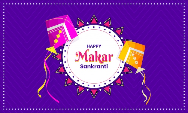 Happy makar sankranti hintergrund. Premium Vektoren