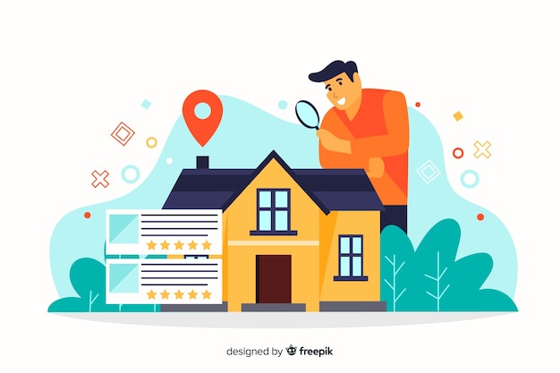 Haus, das konzept nach landing page sucht Kostenlosen Vektoren