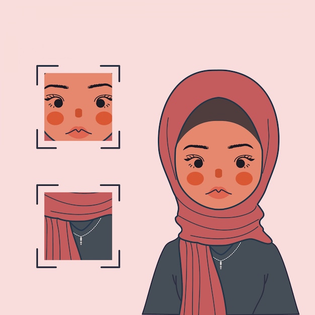 Hijab fashion girl illustration nette muslimische 