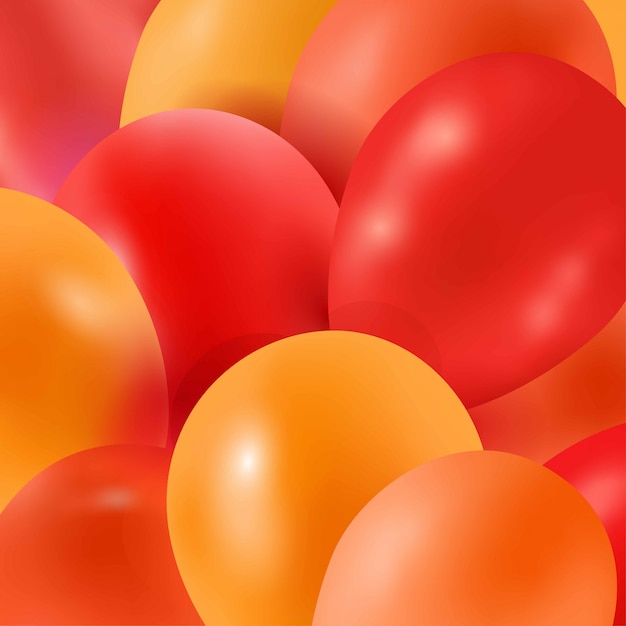 Hintergrund Der Orangefarbenen Luftballons Premium Vektor