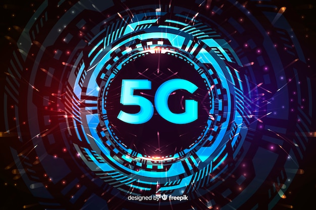 Hintergrund des konzeptes 5g in einer mechanischen kugel Kostenlosen Vektoren