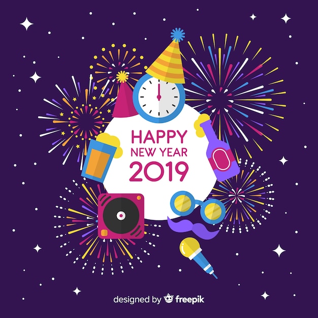 Hintergrund des neuen jahres 2019 Kostenlosen Vektoren