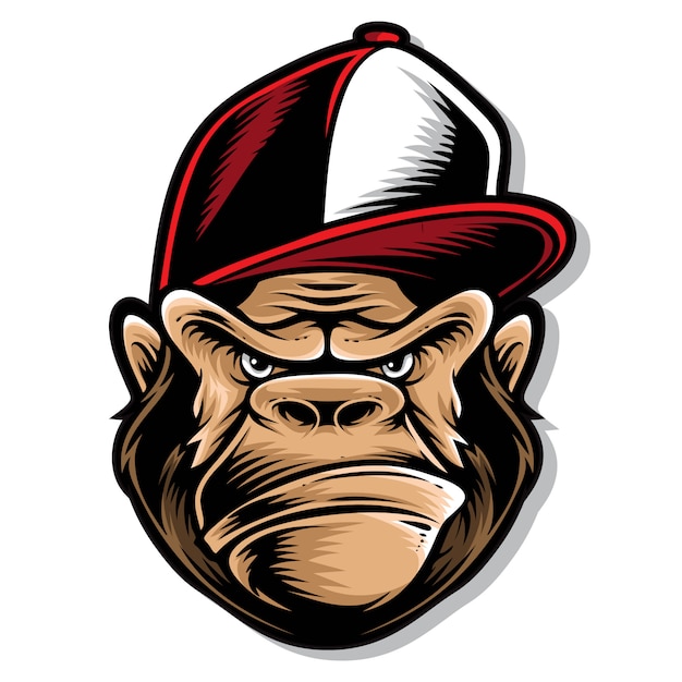 Hip Hop Gorilla Logo Premium Vektor