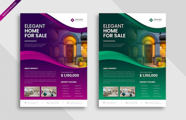 Home Sale Immobilien Flyer Design Vorlage Premium Vektor