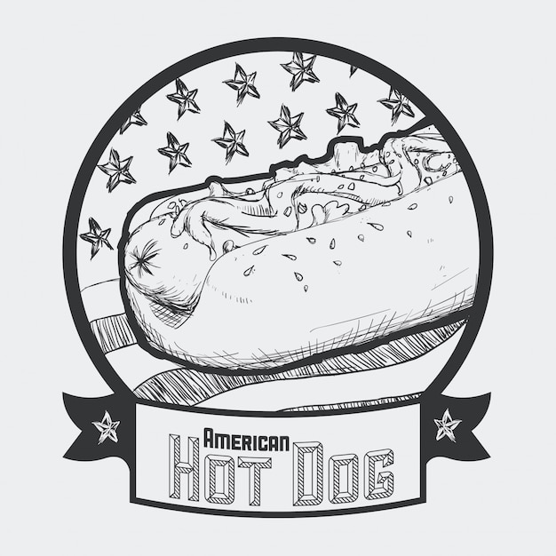 Hot dog design Premium Vektoren