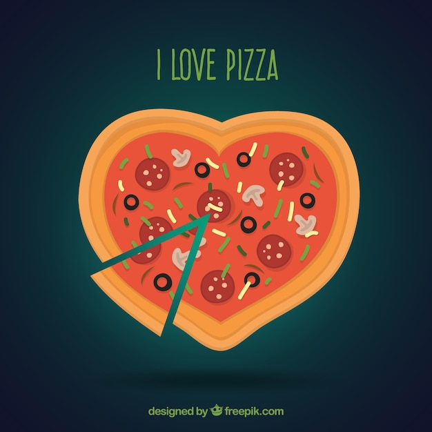 Ich liebe pizza Kostenlose Vektor