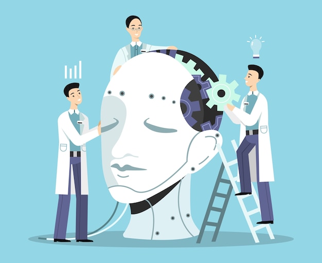 Illustration der künstlichen Intelligenz Kostenlose Vektoren Illustration der künstlichen Intelligenz Kostenlose Vektoren