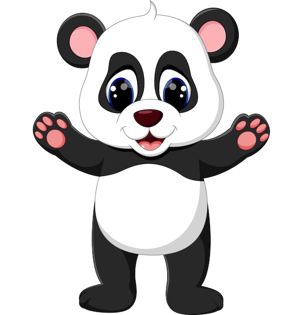 Illustration Der Niedlichen Baby Panda Cartoon Premium Vektor