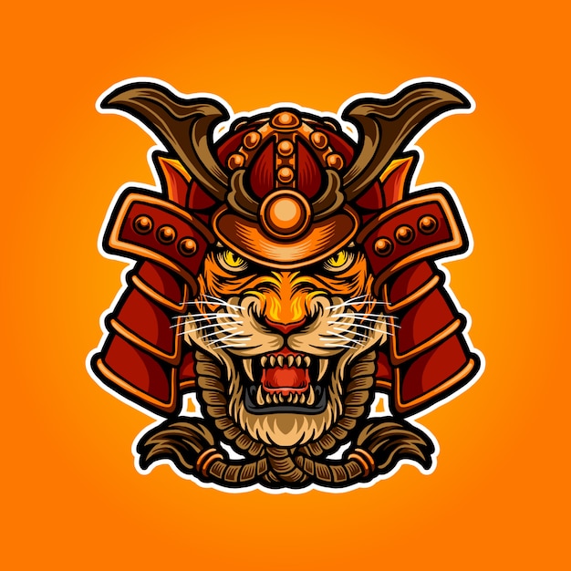 Illustration des samuraitigers Premium Vektoren